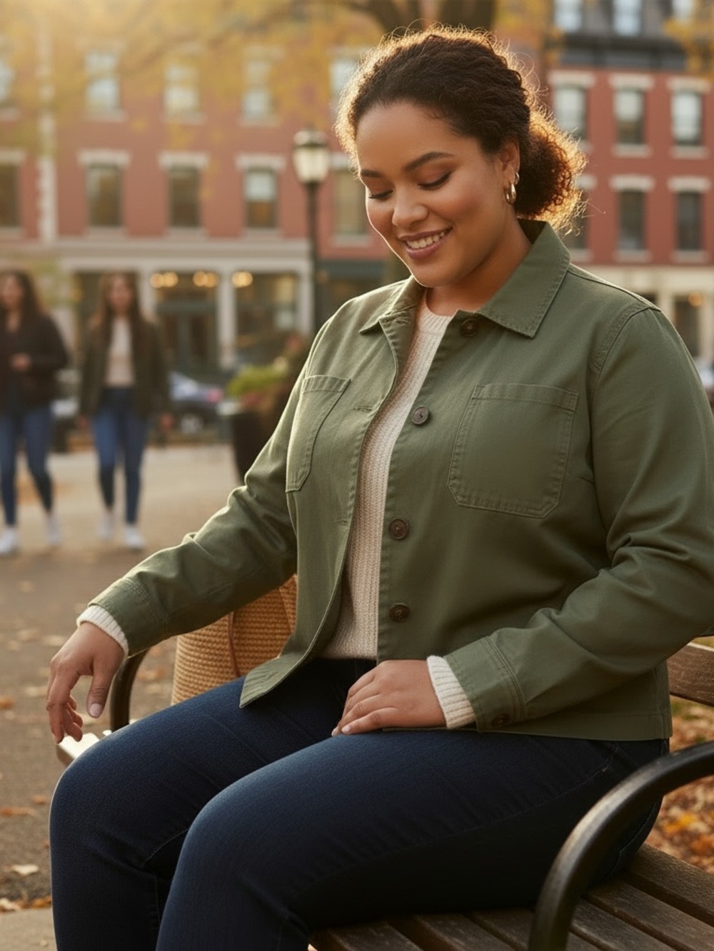 LANE BRYANT Women Plus 18 XL 1X Green Button Jacket Pockets Relaxed Short R $110